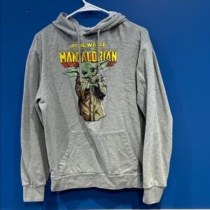 Star Wars Mandalorian Gray Sweater with Yoda Design